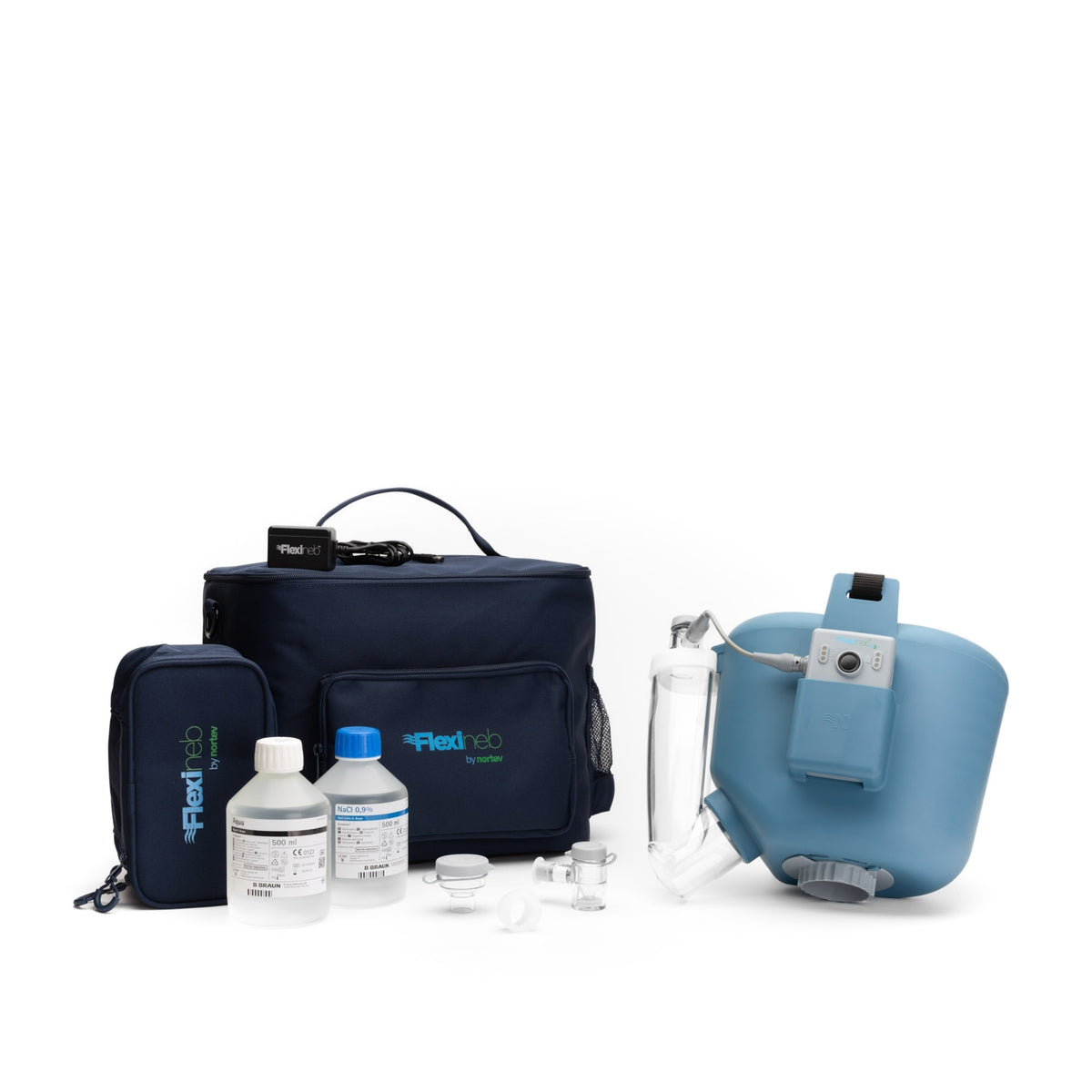 Flexineb E3 Inhalator für Pferde Komplettset Large Blau
