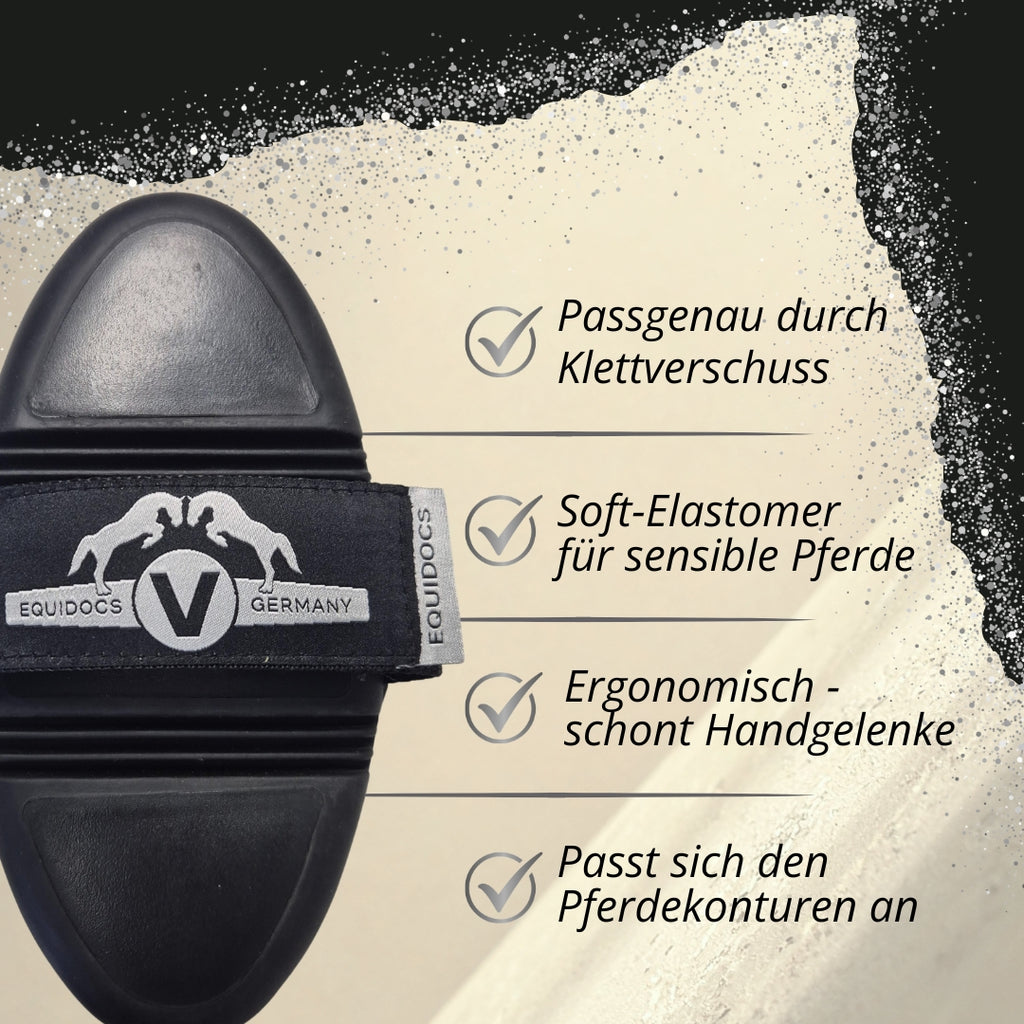 Equidocs Gummistriegel NoirFlex PowerGrip für Pferde